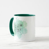 Mug X initial Aquarelle Monogramme Vert Botanique (Devant gauche)