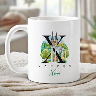 Mug Xanten Allemagne Lettre Monogramme X Cadeau Person