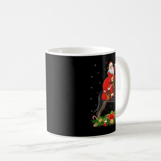 Mug Xmas Decor Funny Santa Riding Rottweiler Dog Chris (Devant droit)