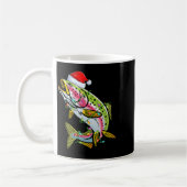 Mug Xmas Lights Santa Hat Rainbow Trout Fish Christmas (Gauche)