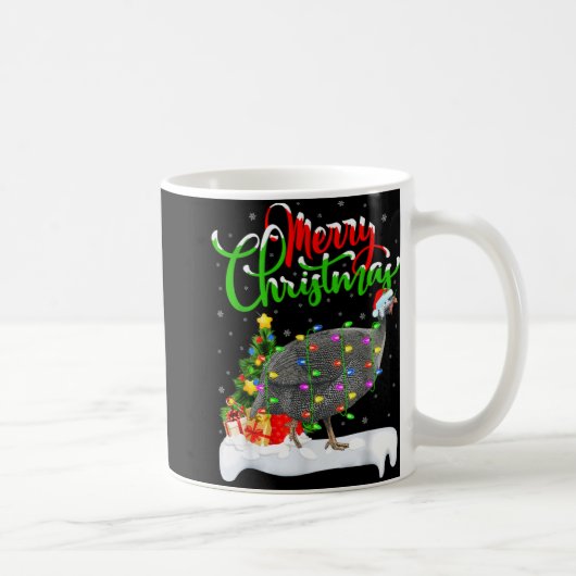 Mug Xmas Lights Tree Santa Guinea Fowl Bird Merry Chri (Droite)