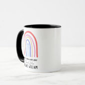 Mug Xmas Rainbow Watercolor Enseignant Merci noir (Devant gauche)