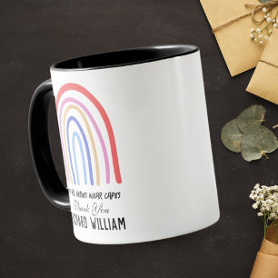 Mug Xmas Rainbow Watercolor Enseignant Merci noir