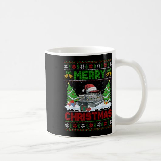Mug Xmas Tree Lighting Ugly Santa Hat Pontoon Boat Chr (Droite)