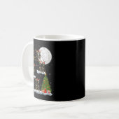 Mug Xmas Tree Lights Funny Santa Riding Rottweiler Dog (Devant gauche)