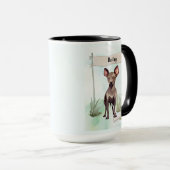 Mug Xoloitzcuintli Aquarelle Chien Personnalisé (Devant droit)