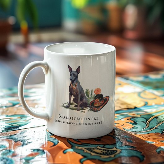 Mug Xoloitzcuintli | Aquarelle mexicaine Chien sans ch