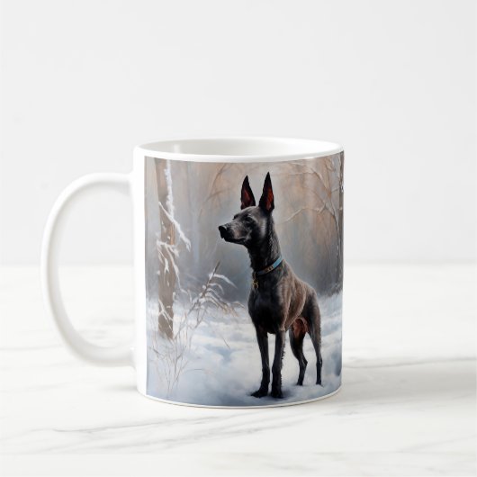 Mug Xoloitzcuintli Qu'il neige Noël (Gauche)