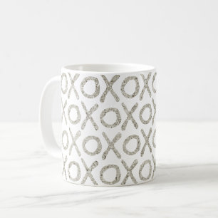 Mug XOXO argenté blanc brillant