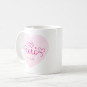 Mug XOXO Coeurs roses Nom personnalisé Valentines Jour (Devant gauche)