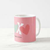 Mug "XOXO" coloré de la Saint-Valentin (Devant droit)