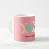 Mug "XOXO" coloré de la Saint-Valentin (Devant gauche)