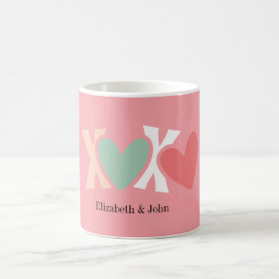 Mug "XOXO" coloré de la Saint-Valentin