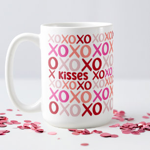 Mug XOXO Enceintes et baisers rose et rouge Cute galen