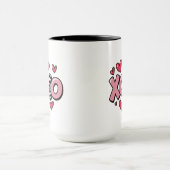 Mug XOXO happy Valentine's day cute red hearts (Centre)