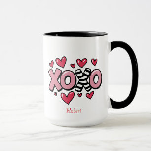 Mug XOXO joyeuse Saint-Valentin cœurs rouges mignons