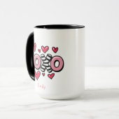 Mug XOXO joyeuse Saint-Valentin cœurs rouges mignons (Devant gauche)