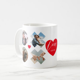 Mug Xoxo moderne Photo amour coeur personnalisé nom du