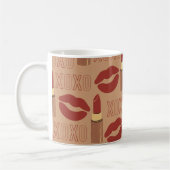 Mug XOXO, Red Lipsticks et Kisses Motif (Gauche)