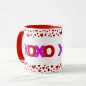 Mug XOXO Red Pink Foil mignonne Bold Valentine's Day (Devant gauche)