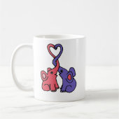 Mug XX bande dessinée d'amour d'éléphant (Gauche)