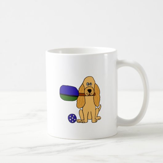 Mug XX bande dessinée de cocker de Pickleball (Droite)