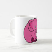 Mug XX éléphant rose drôle (Devant gauche)