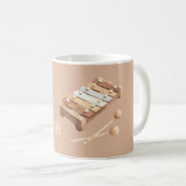 Mug Xylophone Brun Beige Blanc (Devant droit)