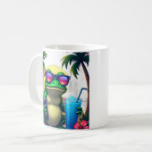 Mug Y2K Grumpy Frog Vaporwave Rétro Tropical Coucher d (Devant gauche)