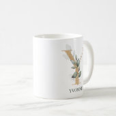 Mug Y Monogramme Floral Personnalisé (Devant droit)