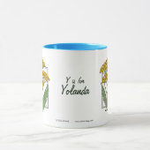 Mug Y pour l'alphabet de fleur de millefeuille (Centre)