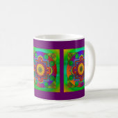 Mug YANTRA - grande roue - violet vert (Devant droit)