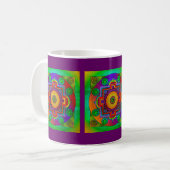 Mug YANTRA - grande roue - violet vert (Devant gauche)