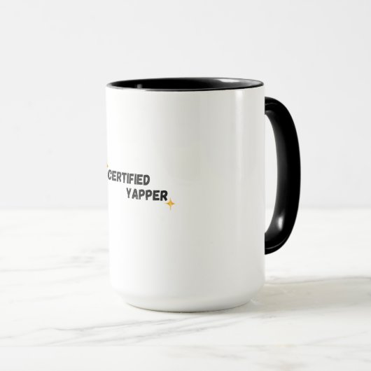 Mug Yapper certifié | Gen-Z Funny Graphic Tee (Devant droit)