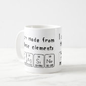 Mug Yassine nom de table périodique muette (Devant gauche)