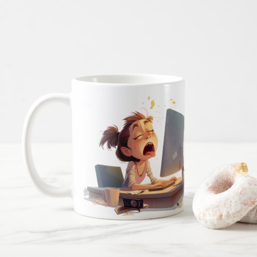 Mug Yawn for coffee! For Her (Avec donut)