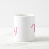 Mug Yay Happy Favorise Moderne Positivité Cute Rose (Centre)