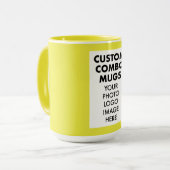 Mug Yellow 4:6 Frame Photo, Logo Large Custom Combo (Devant gauche)
