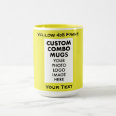 Mug Yellow 4:6 Portrait Frame Photo Text Custom Combo (Centre)