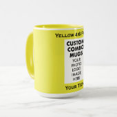 Mug Yellow 4:6 Portrait Frame Photo Text Custom Combo (Devant gauche)