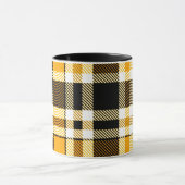 Mug Yellow Black White Flannel Tartan Pattern Design  (Centre)