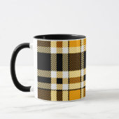 Mug Yellow Black White Flannel Tartan Pattern Design  (Gauche)