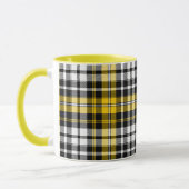 Mug Yellow Black White Plaid Tartan Pattern Design  (Gauche)