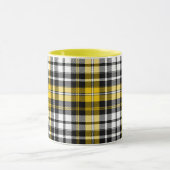 Mug Yellow Black White Plaid Tartan Pattern Design  (Centre)
