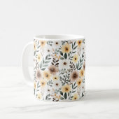 Mug Yellow Brown Cream Flowers (Devant gauche)