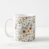 Mug Yellow Brown Cream Flowers (Gauche)