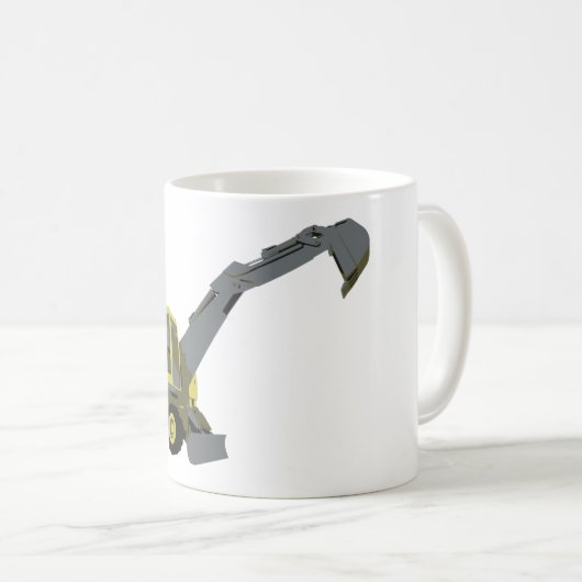 Mug Yellow Excavator Construction Machinery (Devant droit)