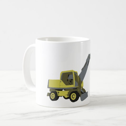 Mug Yellow Excavator Construction Machinery (Devant gauche)