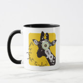 Mug Yellow Funky Funny Paisley Giraffe Coffee (Gauche)