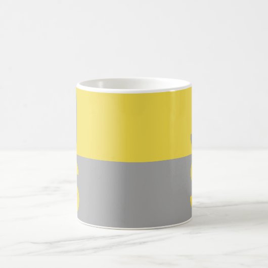 Mug Yellow & Grey Modern Initials monogram (Centre)